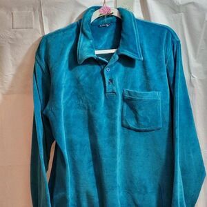 Ventage Sean John, Not Worn, Men's Blue Velour Sweater, Size XL